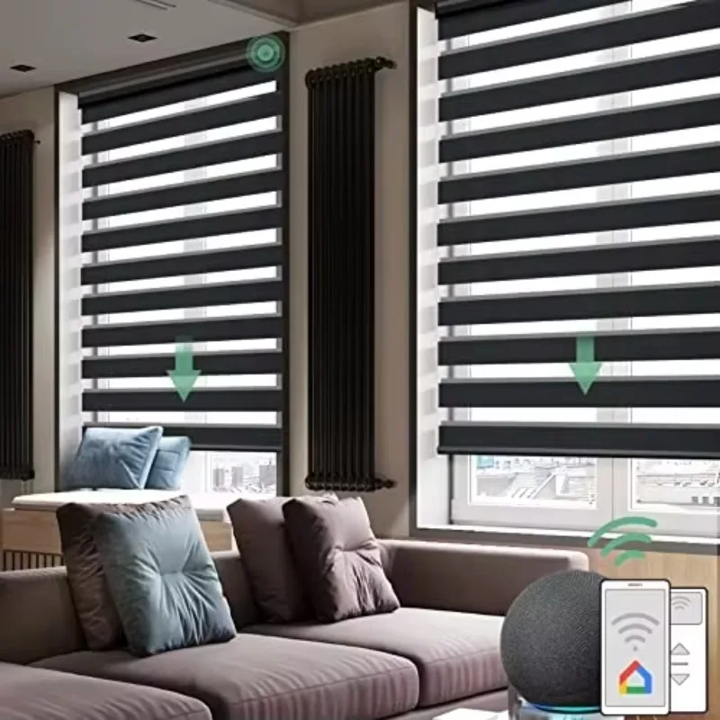 Luxury Motorized Smart Blinds for French Windows Style