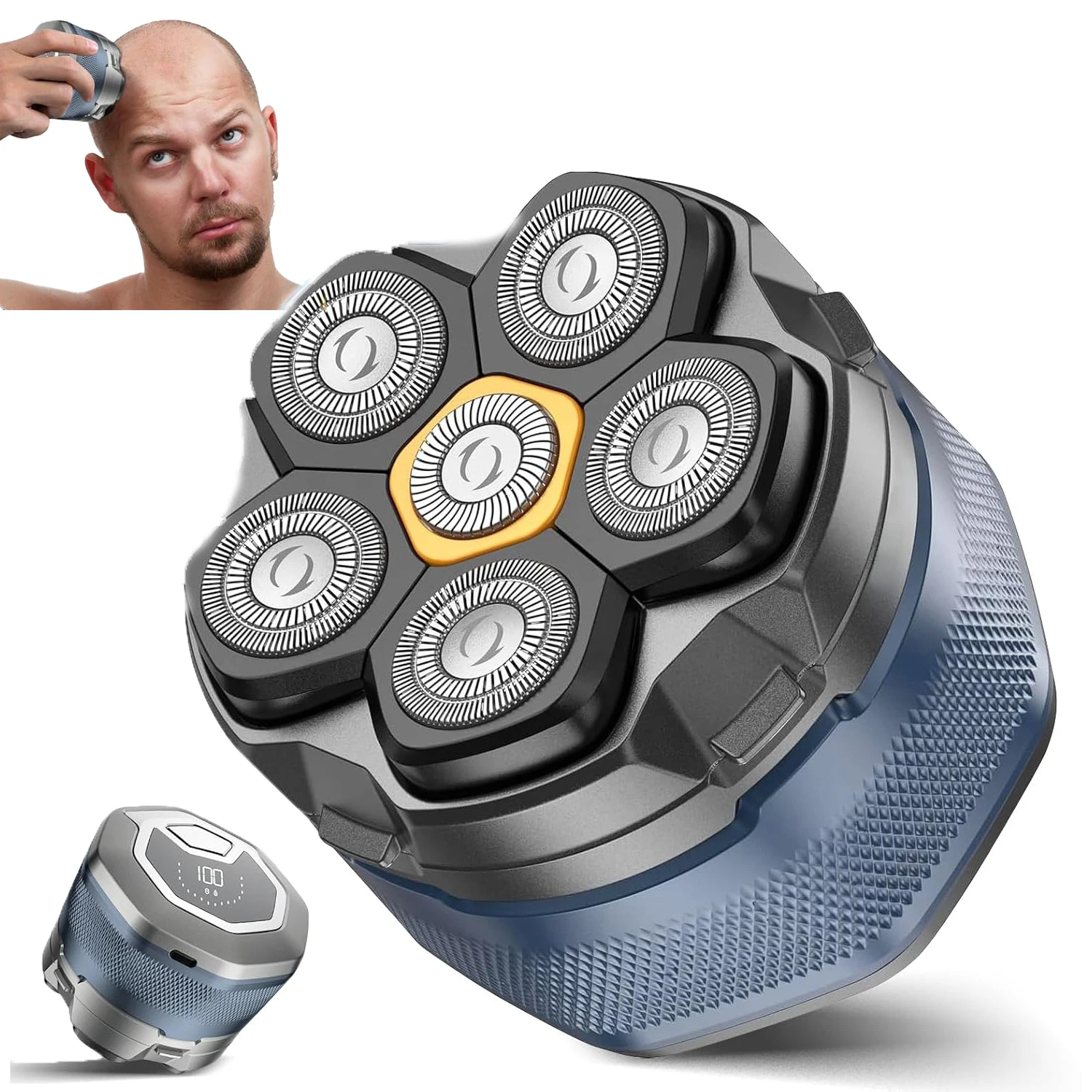 

Мужская электробритва для лысины, 6D магнитная электробритва для лысины, быстрая зарядка, IPX7, водонепроницаемая, для сухой и влажной лысы, двойного назначения