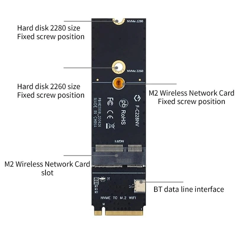 BCM94352Z AX200 AX210 NVMe PCIE SSD용 M-키 슬롯 무선 카드에 대한 Wifi 어댑터 A+E 키 베스트 세일