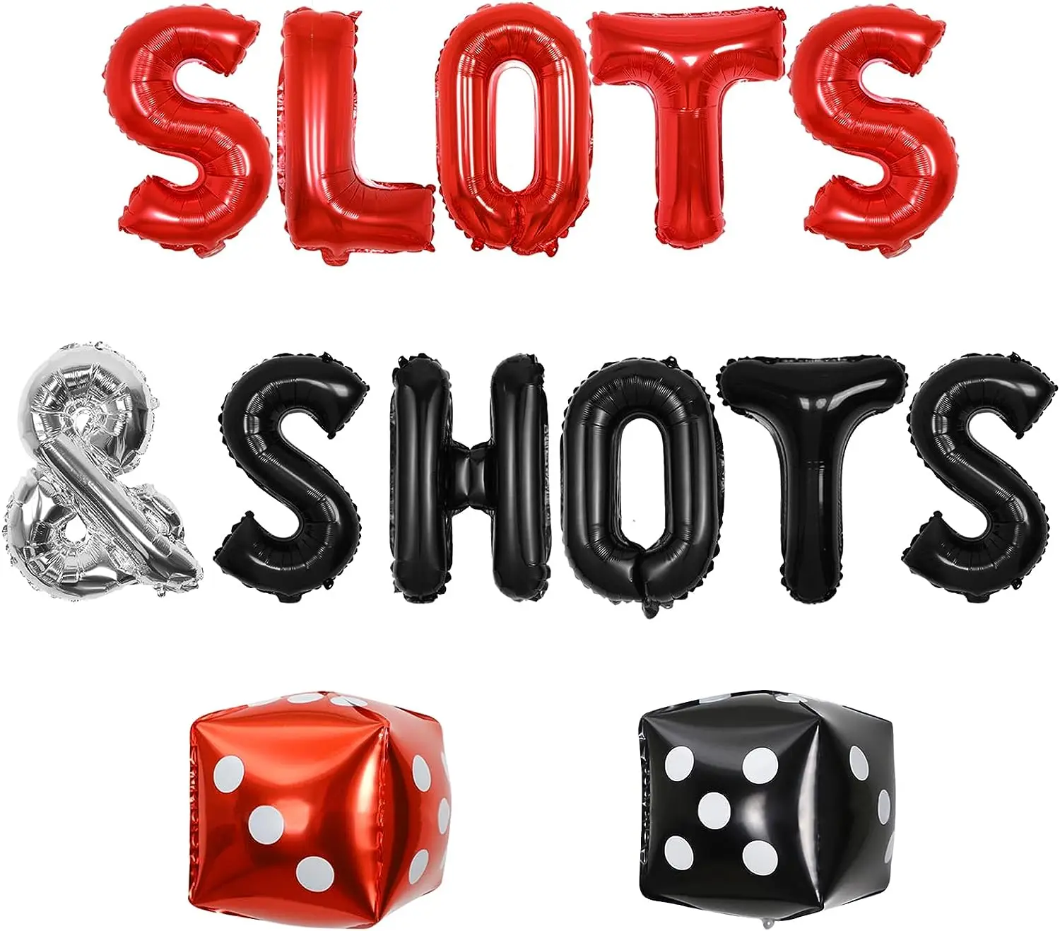 

Slots Shots Casino Themed Party Decorations Birthday Party Supplies Poker Party Favors Red Black Dice Balloons for Men Women