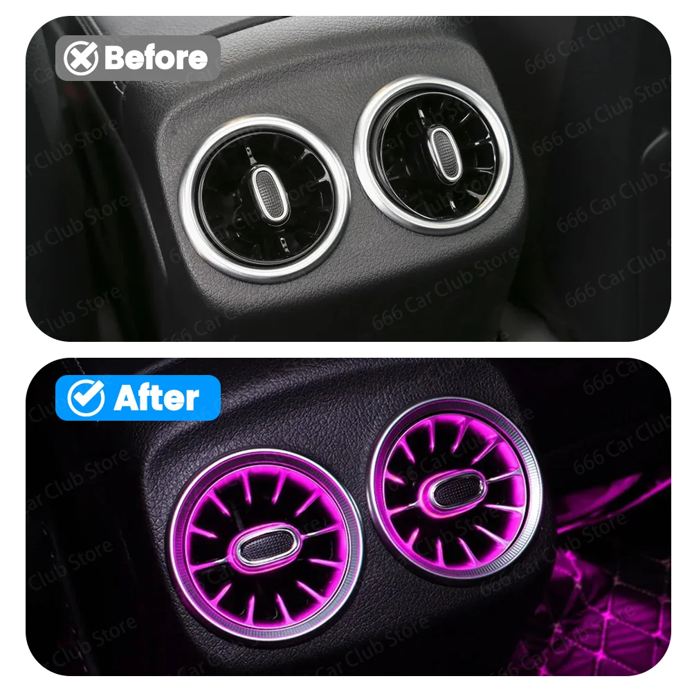 

Автомобильный светодиодный задний вентиляционный отверстие для Mercedes-Benz A CLA GLA W176 W117 W246 W156 A45 A35 B Class, аксессуары для модификации турбовентилятора