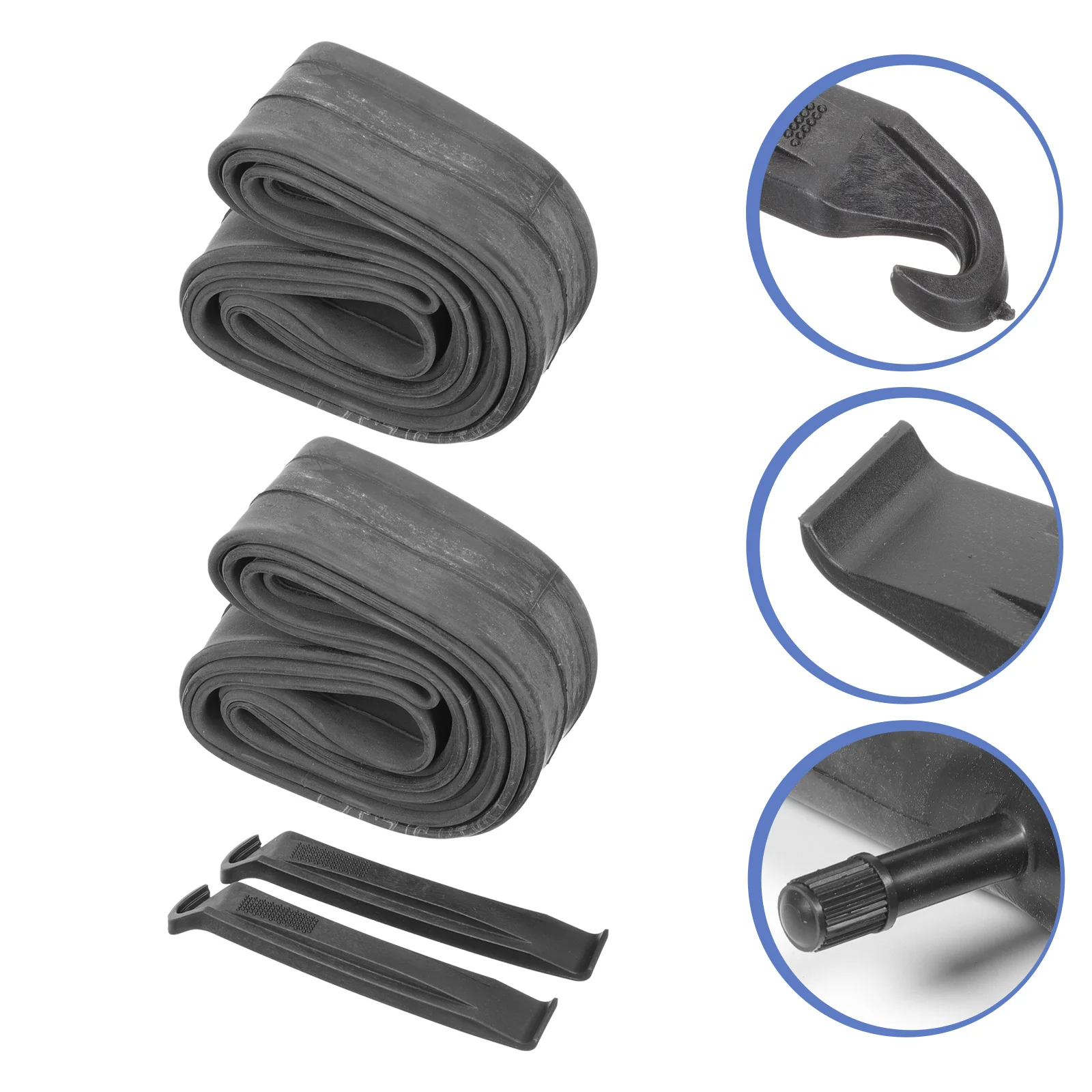 2 Pcs Bicycle Inner Tube Mountain Bike Pry Bars Tire Repairing Tubes Replacement Rubber