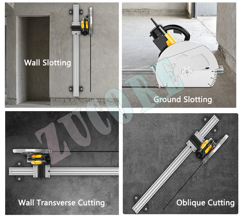 Staubfreie große Betonstein-/Wandschneidemaschine, Schlitzmaschine für Wasser und Strom, Tiefe 26 cm, elektrische Nutmaschine