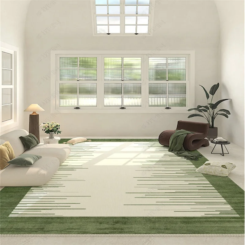 French Green Living Room Decoration Carpet Small Fresh Home Lounge Bay Window Non-slip Rug Luxury Balcony Bathroom Kitchen Rugs