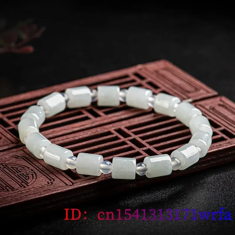 Pulsera de cuentas de Jade Birmano para hombre y mujer, joyería de jadeíta tallada, talismanes, regalos, encanto, Esmeralda, piedra Natural