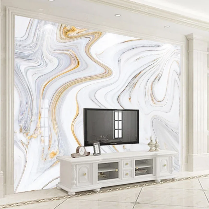 

Photo Wallpaper Simple Golden Marble Murals Living Room Bedroom Background Wall Covering Papers For Walls 3 D Papel De Parede