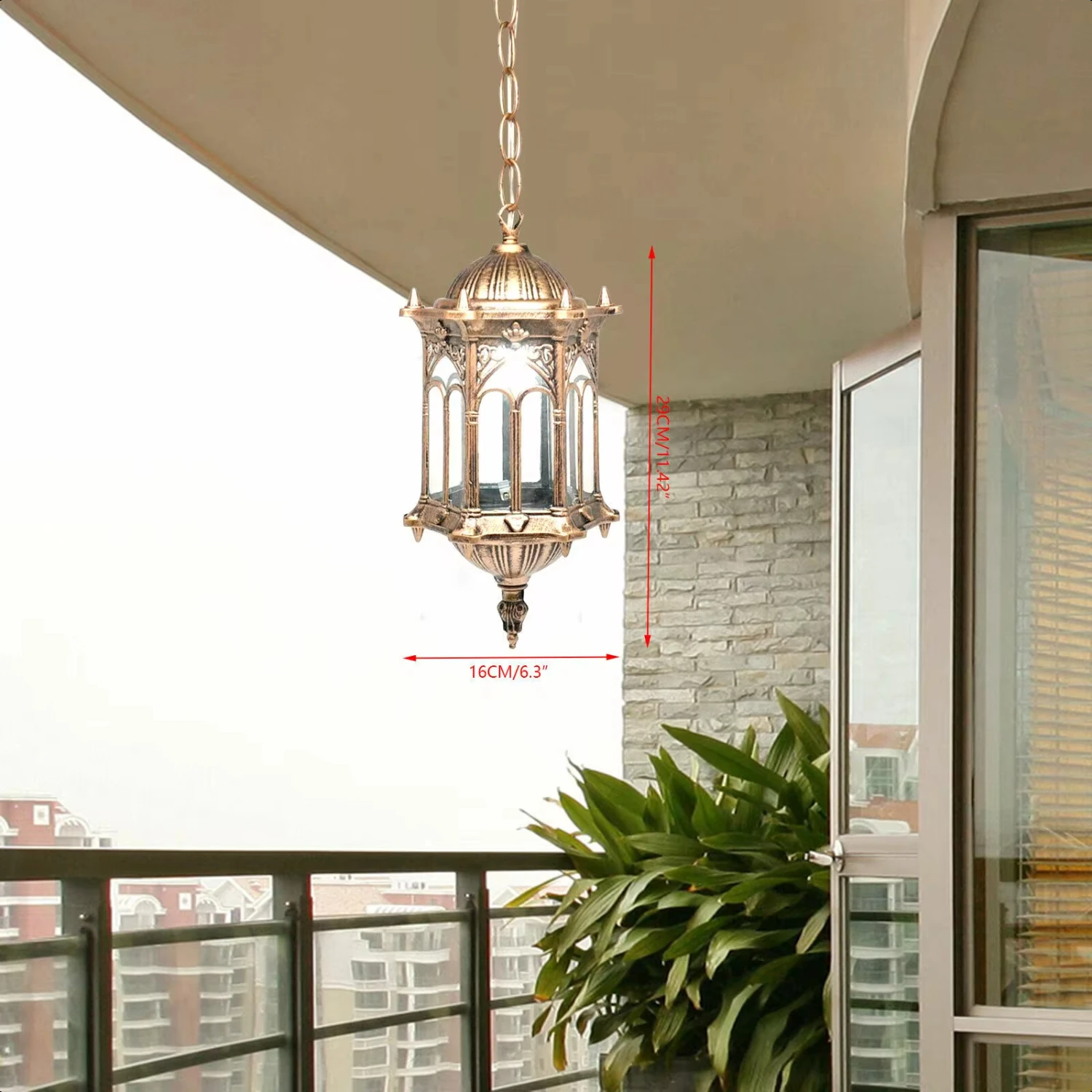 New LOYALHEARTD Vintage Ceiling Lamp Glass Pendant Light Room Waterproof Outdoor Balcony Hanging Lamp