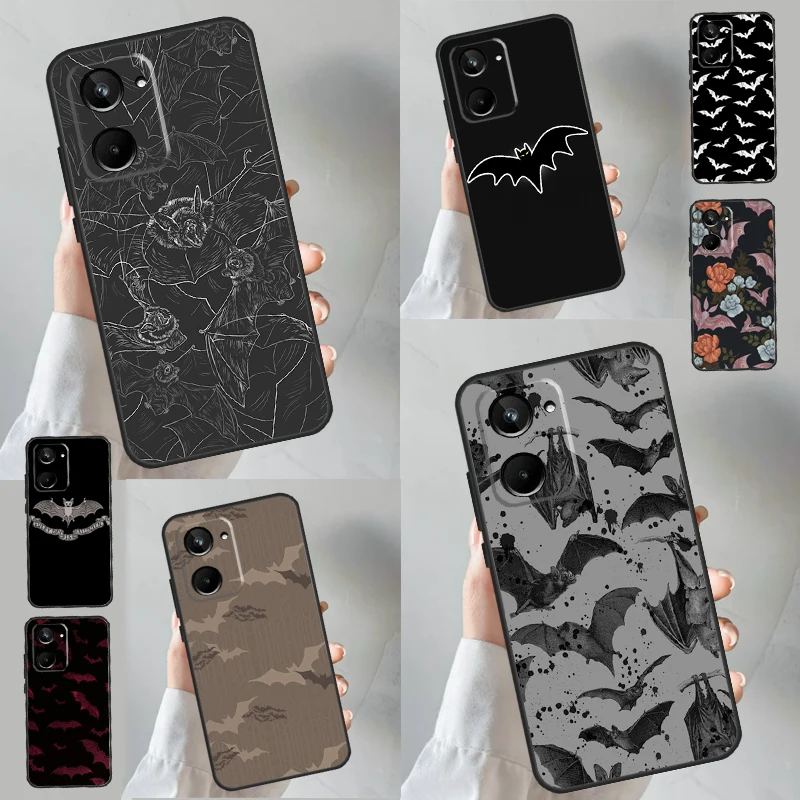 Goth Vampire Bat Gothic Case For Realme C51 C55 C53 C35 C33 C30 C67 C21Y C25s C15 9 10 11 12 Pro Plus GT Neo 5 Cover