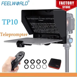 FEELWORLD TP10 Teleprompter for iPad Tablet DSLR Camera & Smartphone Shooting APP Compatible with iOS/And /Android Case Included