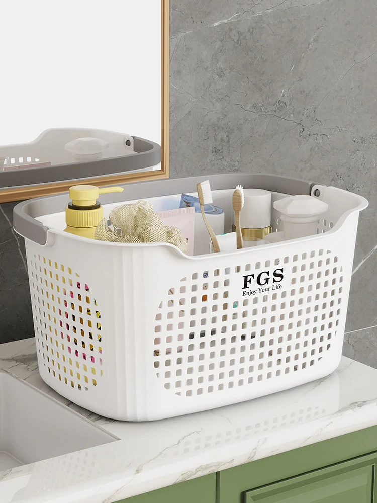 

Пластиковая ручная корзина для душа Batoom с дренажем, корзина для хранения для студентов, для общежития, корзина для ванной