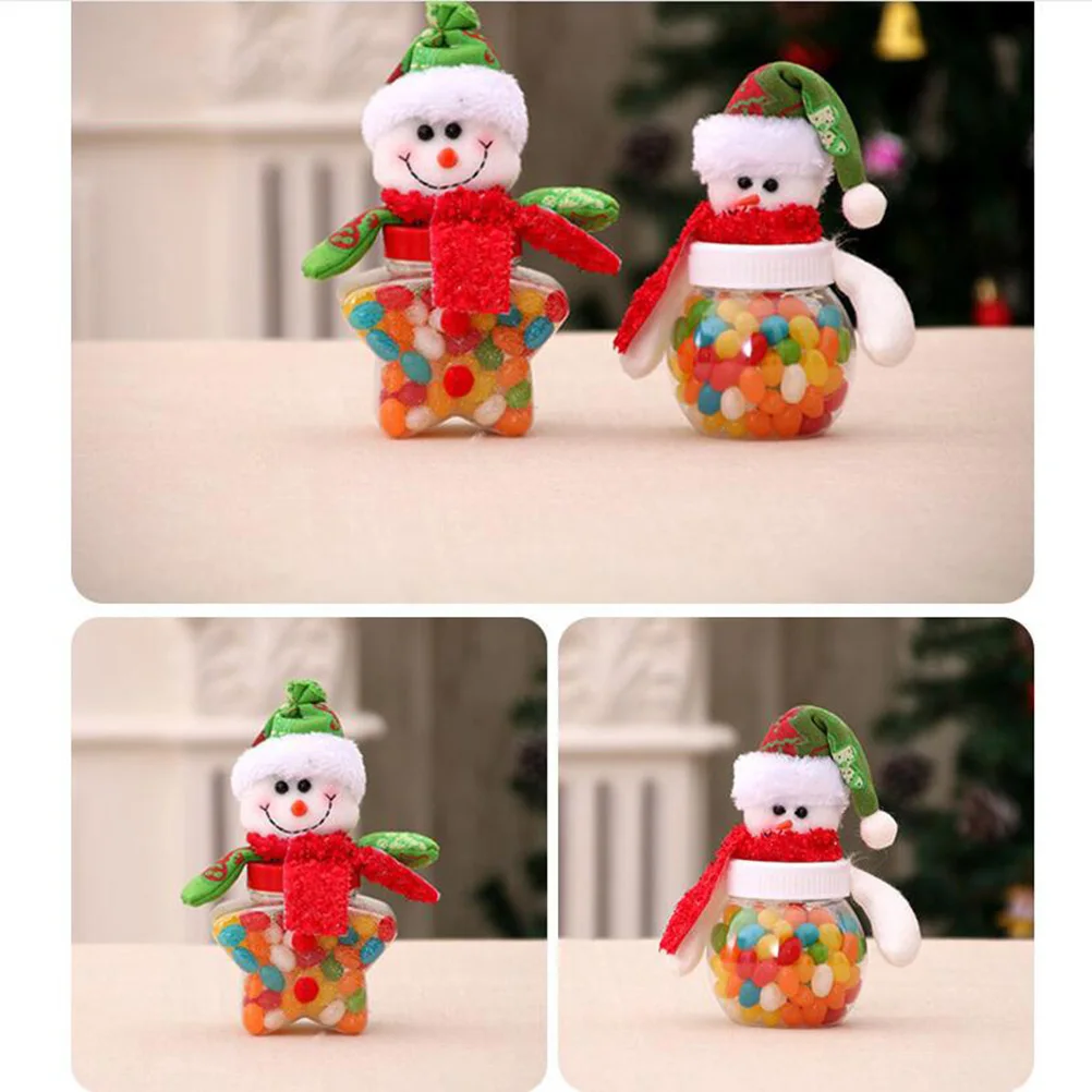 

3pcs Candy Box Pcs Clear Christmas Snowman Clear Candy Jars Jars Containers Lightweight Storage Cookies Snacks
