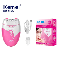 Kemei Lady's Electric Epilator Two Speed Rechargeable Remover Waterproof Portable Women' Shaver for Legs and Bikini Area KM-189A