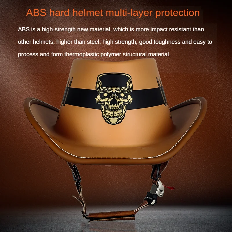 ABS Material Helmet Style Hat Western Cowboy Hat Men's Women's Spring Summer Autumn Outdoor Large Brim Sun Shading Knight Hat