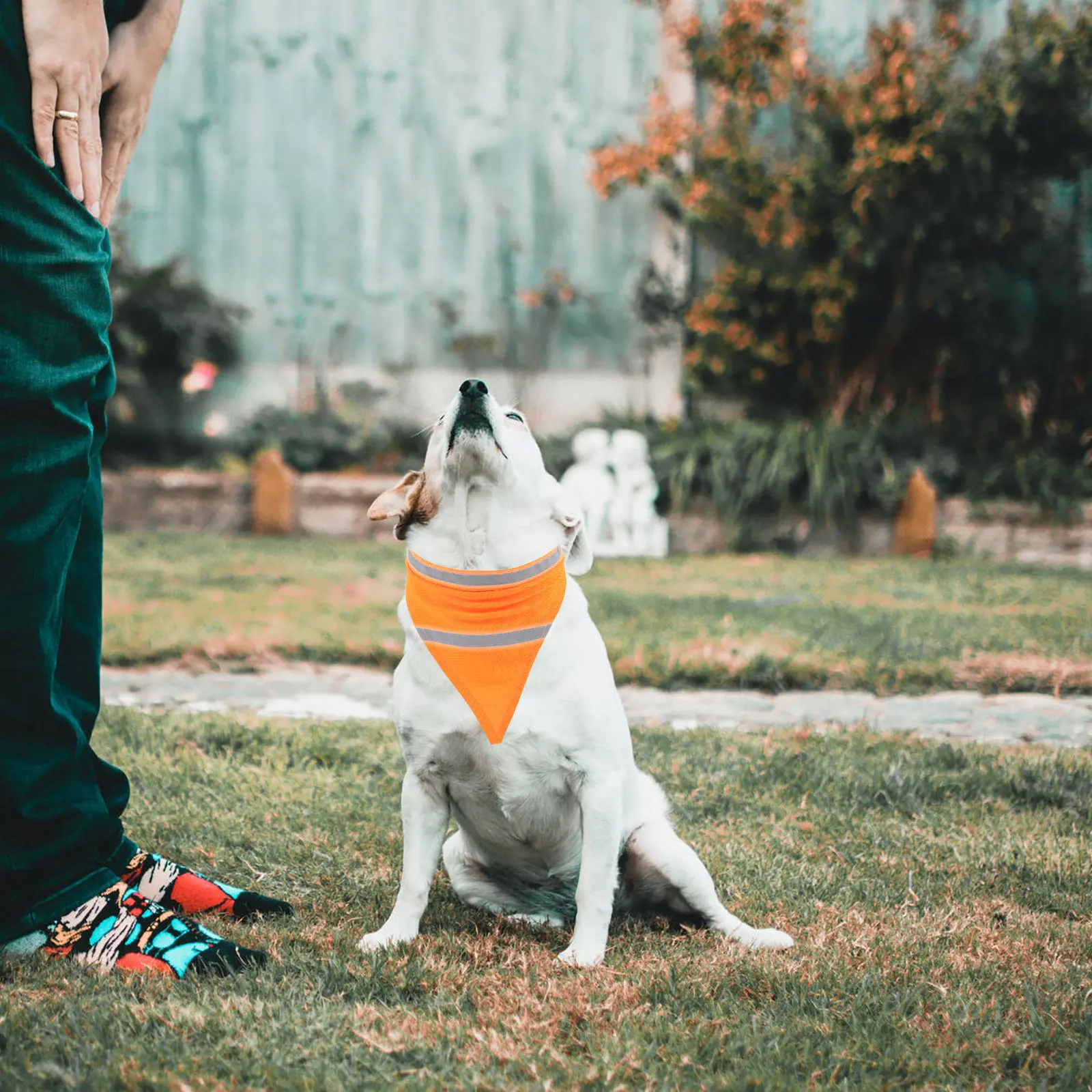 

2Pcs Reflective Pet Triangle Scarf Adjustable Lightweight Dog Bandana for Night Walking Small Dog Puppy Safety Bib