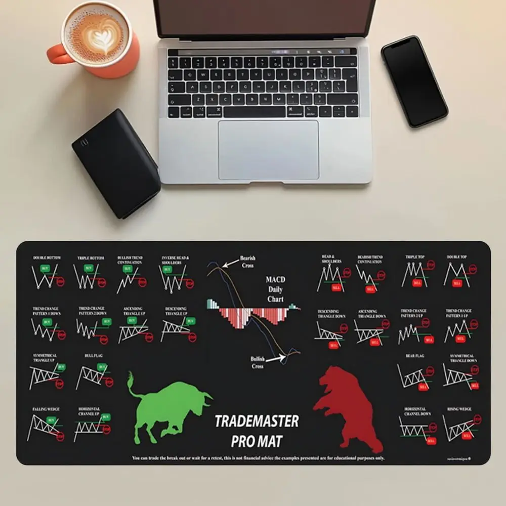 

Stock Market Chart Pattern Chart Pattern Mouse Pad Smooth Desk Protector Trader Desk Pad Thickened Large Size