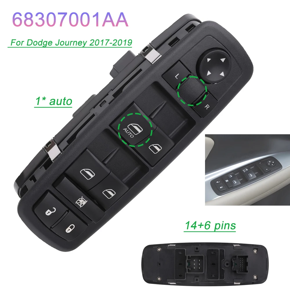 

For Dodge Journey 2017 2018 2019 LHD Master Power Window Glass Lifter Control Switch Button 68307001AA Car Parts