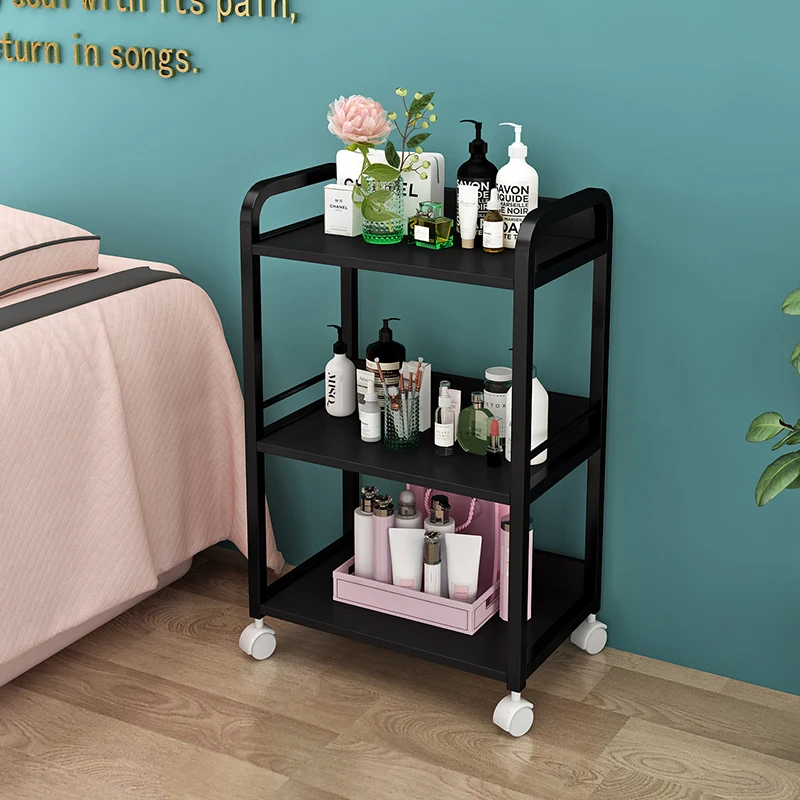 Spa Auxiliary Wooden Cart Furniture Dressing Table Cleaning Welding Trolley Aesthetic Laboratory Wheels Rollwagen Barber