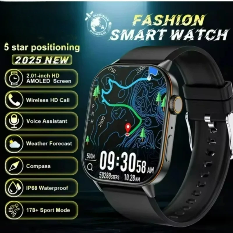 

Для Xiaomi 2026 Встроенные 6-звездочные GPS-позиции Смарт-часы для женщин 2,01-дюймовый AMOLED HD-экран IP68 Водонепроницаемые спортивные браслеты для женщин