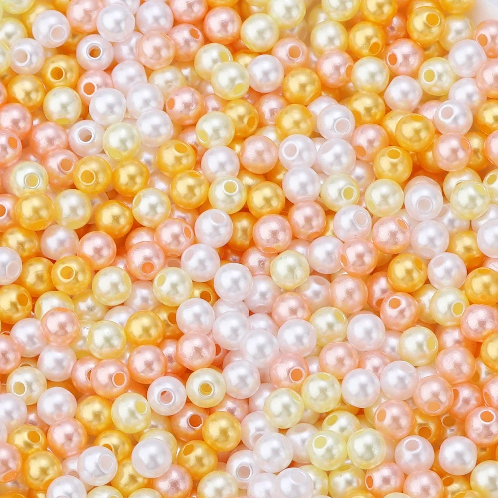 50-1000 teile/los Runde ABS Imitation Perle Perlen Lose Perlen Kunststoff Acryl Spacer Perlen Für Schmuck Machen Diy Armband halskette