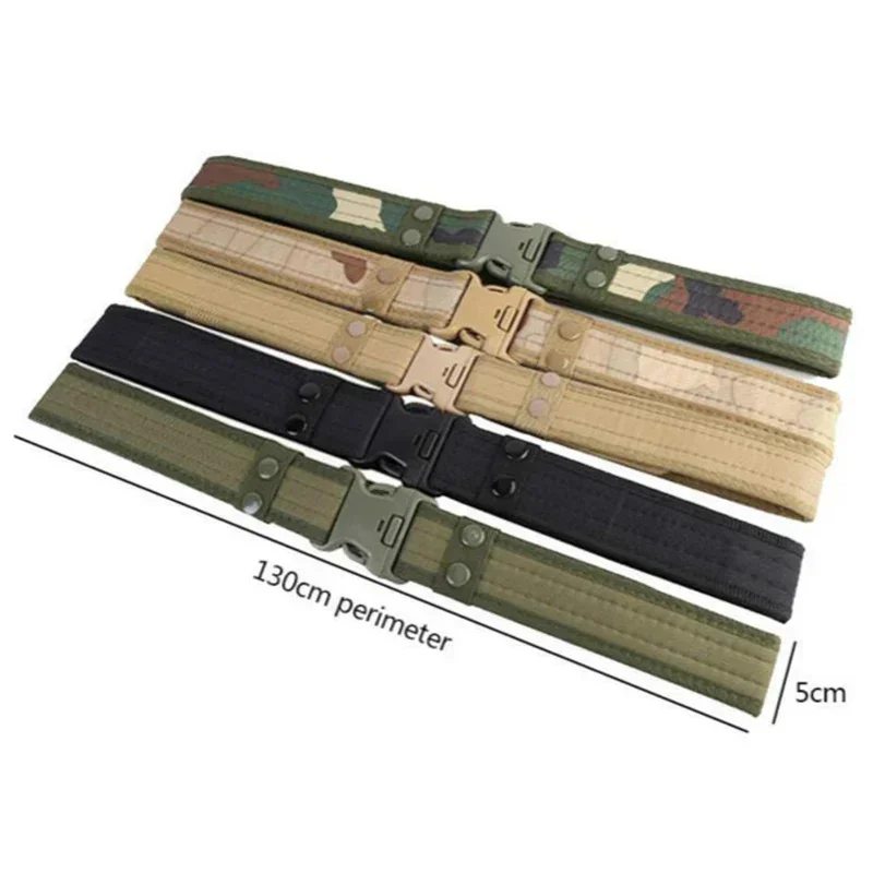 

Тактический ремень быстрого сброса для мужчин, прочный холщовый пояс, регулируемый ремень для охоты и военных задач, камуфляжный.