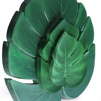 정글 사파리 해변용 인공 열대 야자수 잎, 하와이 루아우 테마, 결혼식 생일 파티 테이블 식물 장식, 12 개