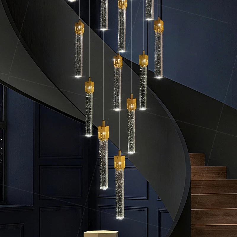 أضواء الثريا الحديثة كريستال درج إضاءة داخلية مصباح السقف معلقة ضوء led الثريات لغرفة المعيشة الإضاءة الداخلية #4