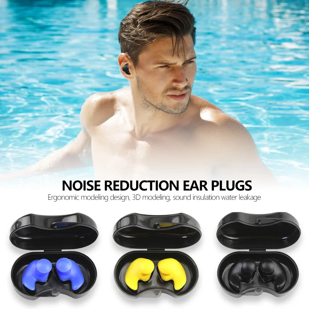 

1 Pair Diving Water Sports Swimming Accessories With Collection Box Soft Waterproof Earplugs Dust-Proof Ear Silicone Sport Plugs