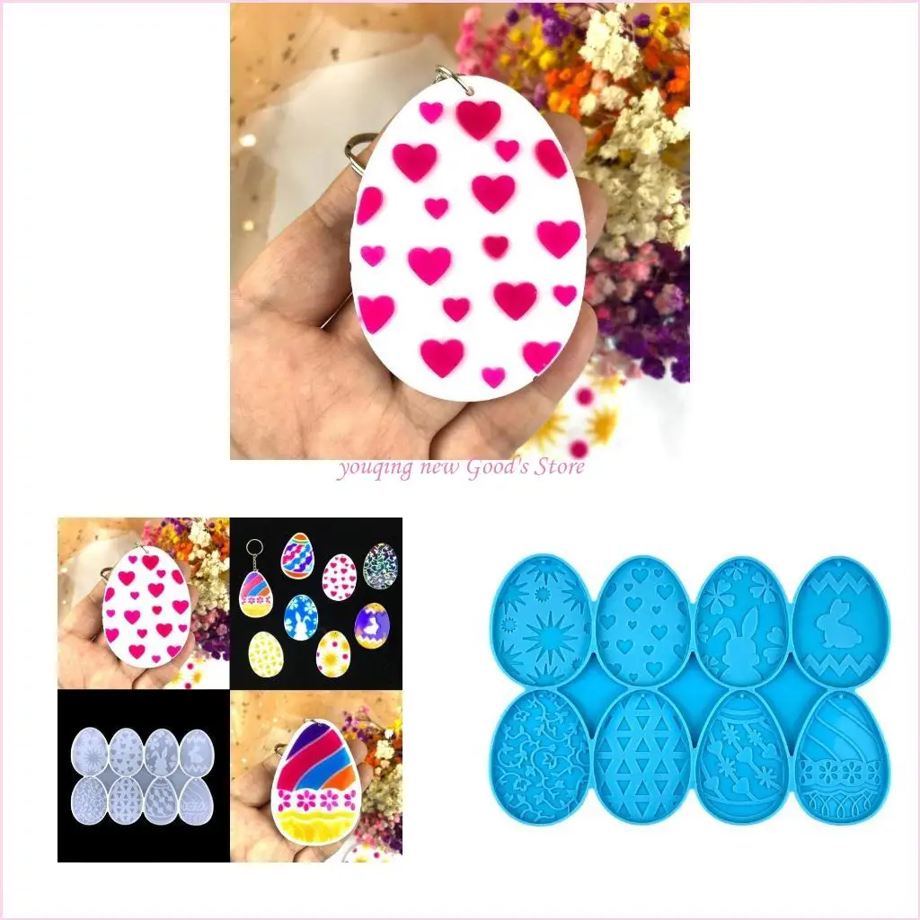 

57QA Серия Пасхальных Подвесок, форма для литья из смолы, брелок для ключей с кроликом, декоративная форма