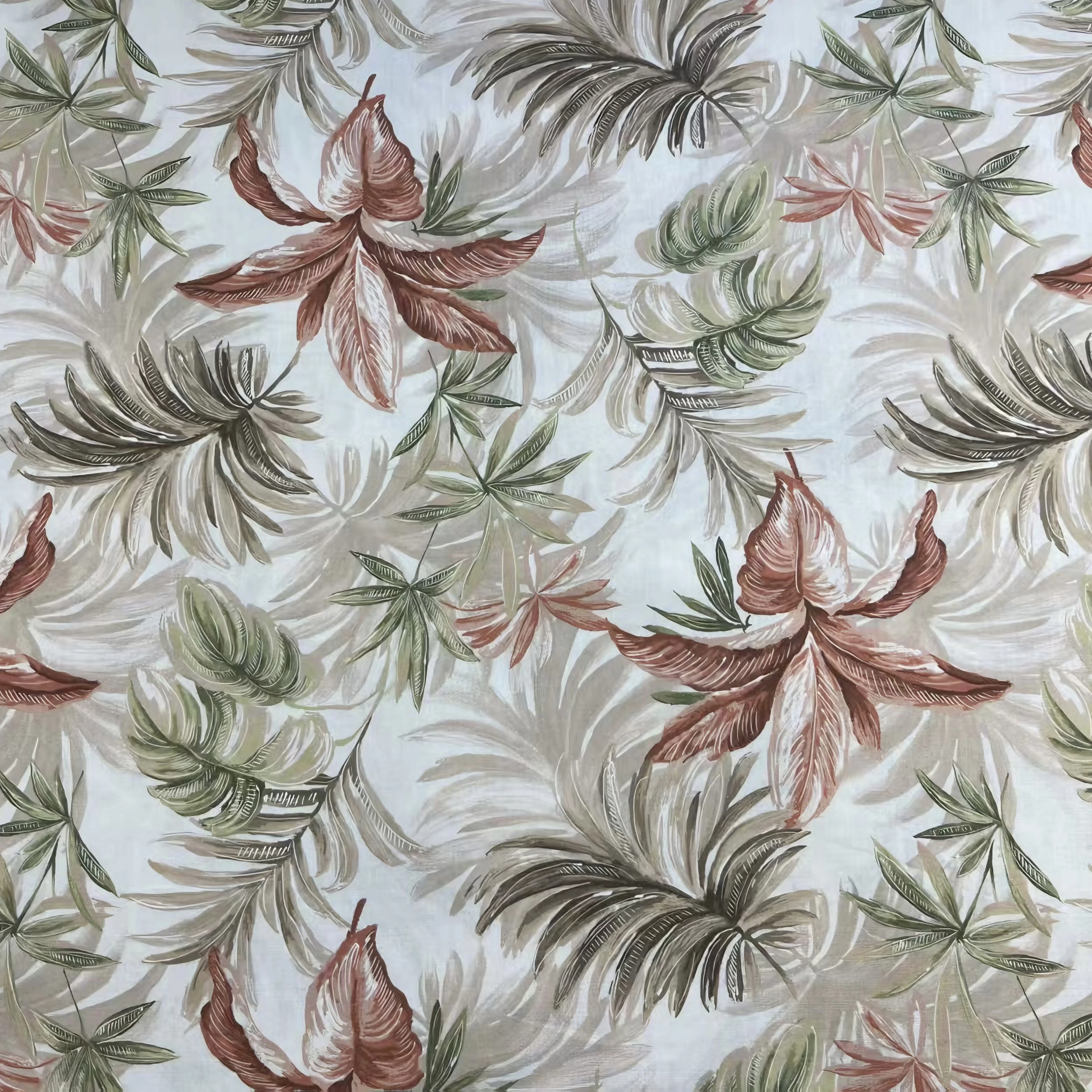 Bedruckter Stoff aus 100 % Baumwollpopeline im tropischen Stil mit Pflanzenmotiv, mehrere Farben erhältlich, ideal für DIY-Kleidung und Heimdekor-Design