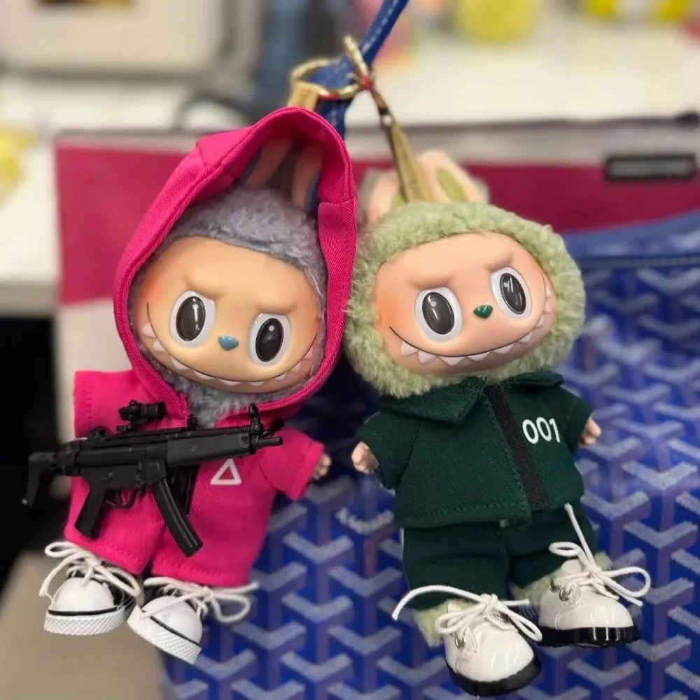 

Одежда для куклы Labubu V1 V2 V3, 15-17 см, одежда, аксессуары для одежды, куртка-коммандос, одежда, кулон, аксессуары для кукол