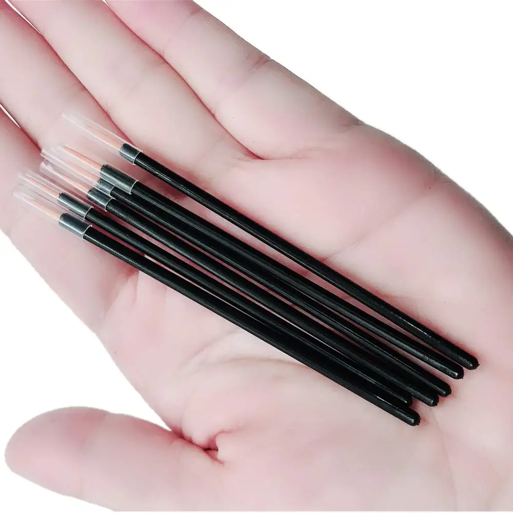 100 Pcs Disposable Eyeliner Makeup Brushes With Covers On the Hair Makeup Eye Liner Tools Wands Applicator