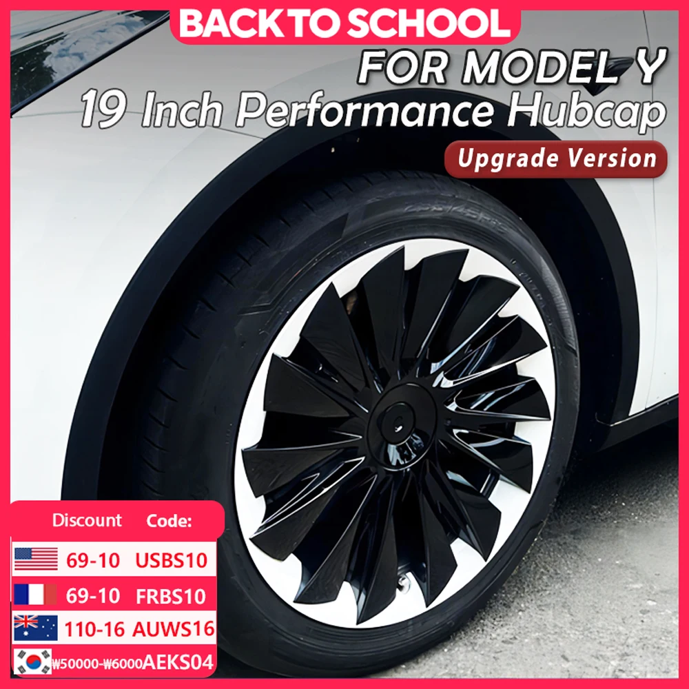 

4PCS HubCap Performance for Tesla Model Y Wheel Caps 19 Inch Automobile Replacemen Hub cap Full Rim Cover Accessories 2020-2024
