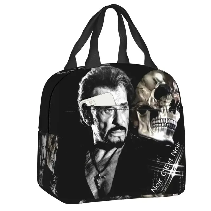 

Custom Johnny Hallyday Lunch Bag Women Cooler Thermal Insulated Boxes for Kids School Children