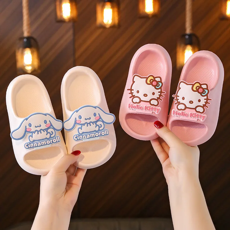 SANRIO Children\'s Summer Cute Cartoon EVA Slippers For Home Soft-soled Anti-slip Sandals