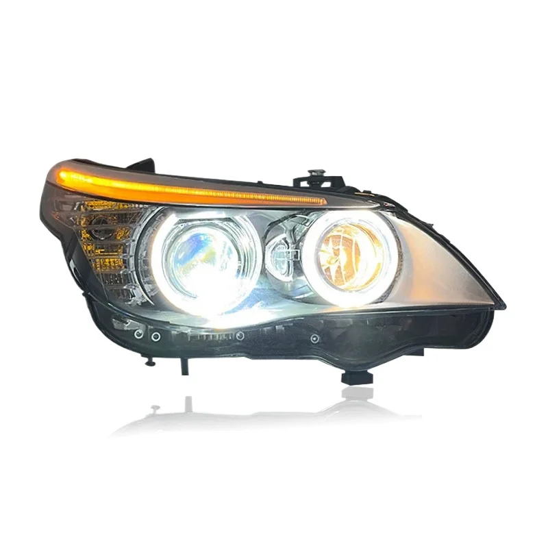 -For Tianxi Upgraded High Power 20W Full LED Headlight Assembly for 5 Series E60 2003-2010 520 523 525 530 DRL^