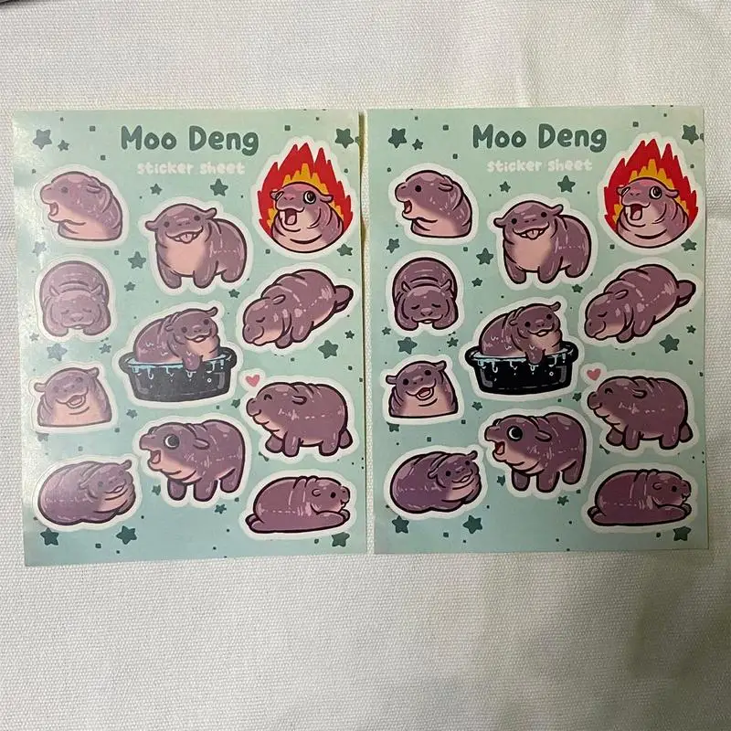 2025 New Calendar Hippo M oo Deng Wall-mounted Calendar Monthly Planner Cute M oo Deng Home Modern Desktop Decoration Calendar