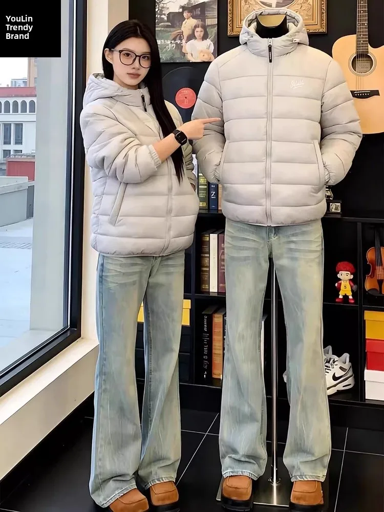 

Cleanfit Lightning Pattern Bell Bottom Jeans Men's High Street Straight Leg Slimming Jeans American Style Spring Casual Wear