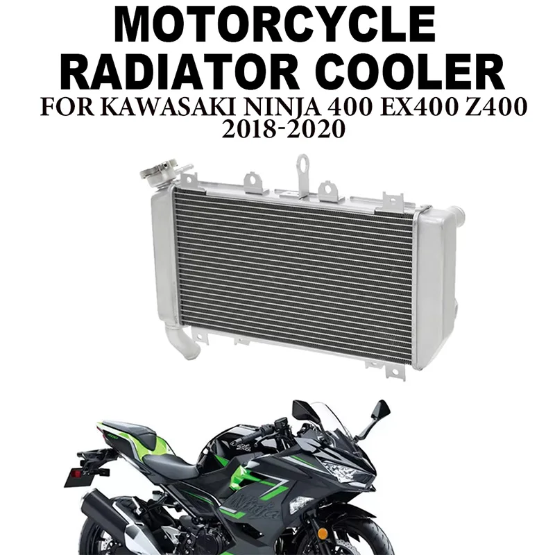 Motorcycle Aluminum Engine Radiator Cooling System For Kawasaki Ninja 400 Ninja400 EX400 Z400 2018 2019 2020