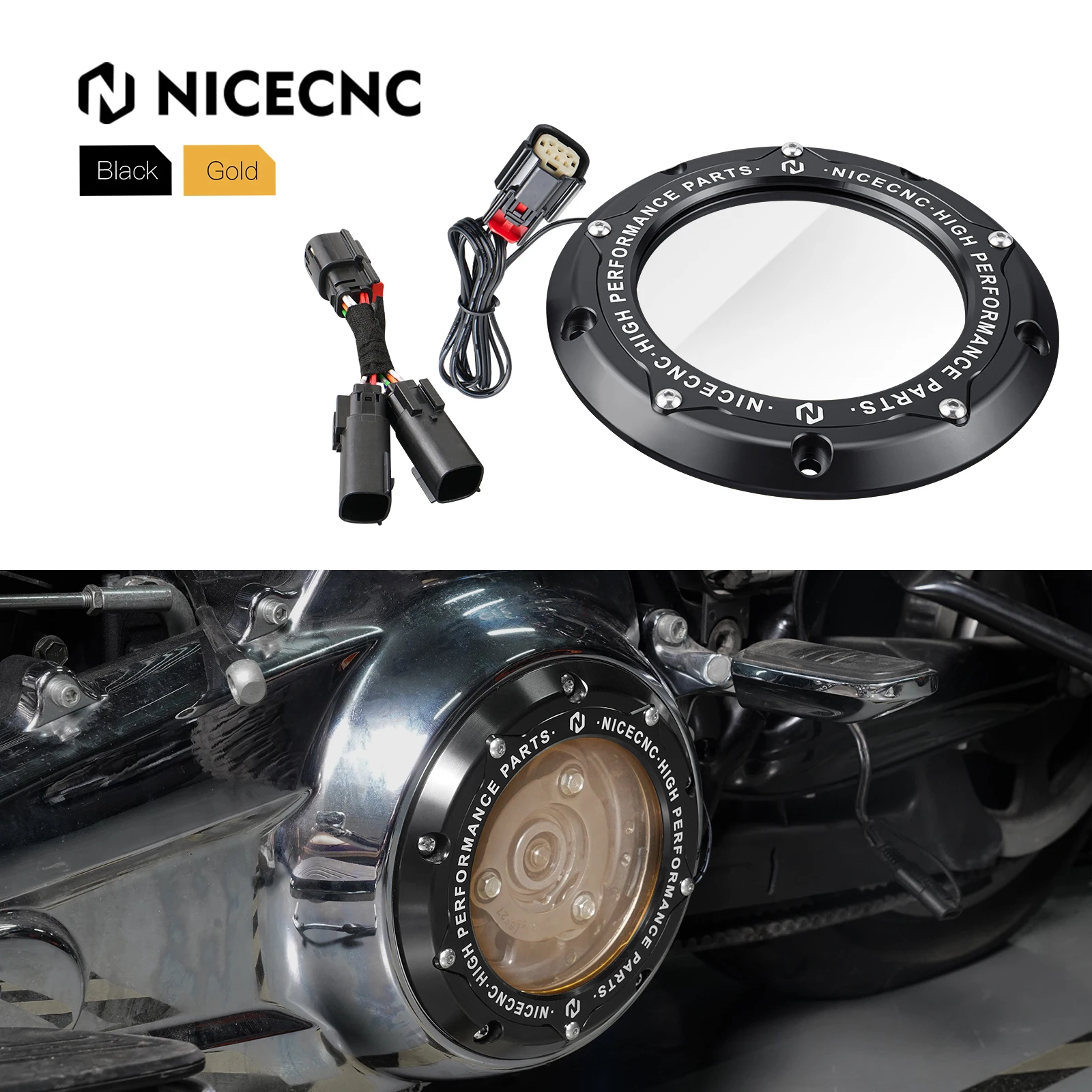 

For Harley Street Glide FLHX 2016-2023 LED Light Derby Clutch Cover Road King FLHR Road Glide FLTRX CVO Tri Glide Electra Glide