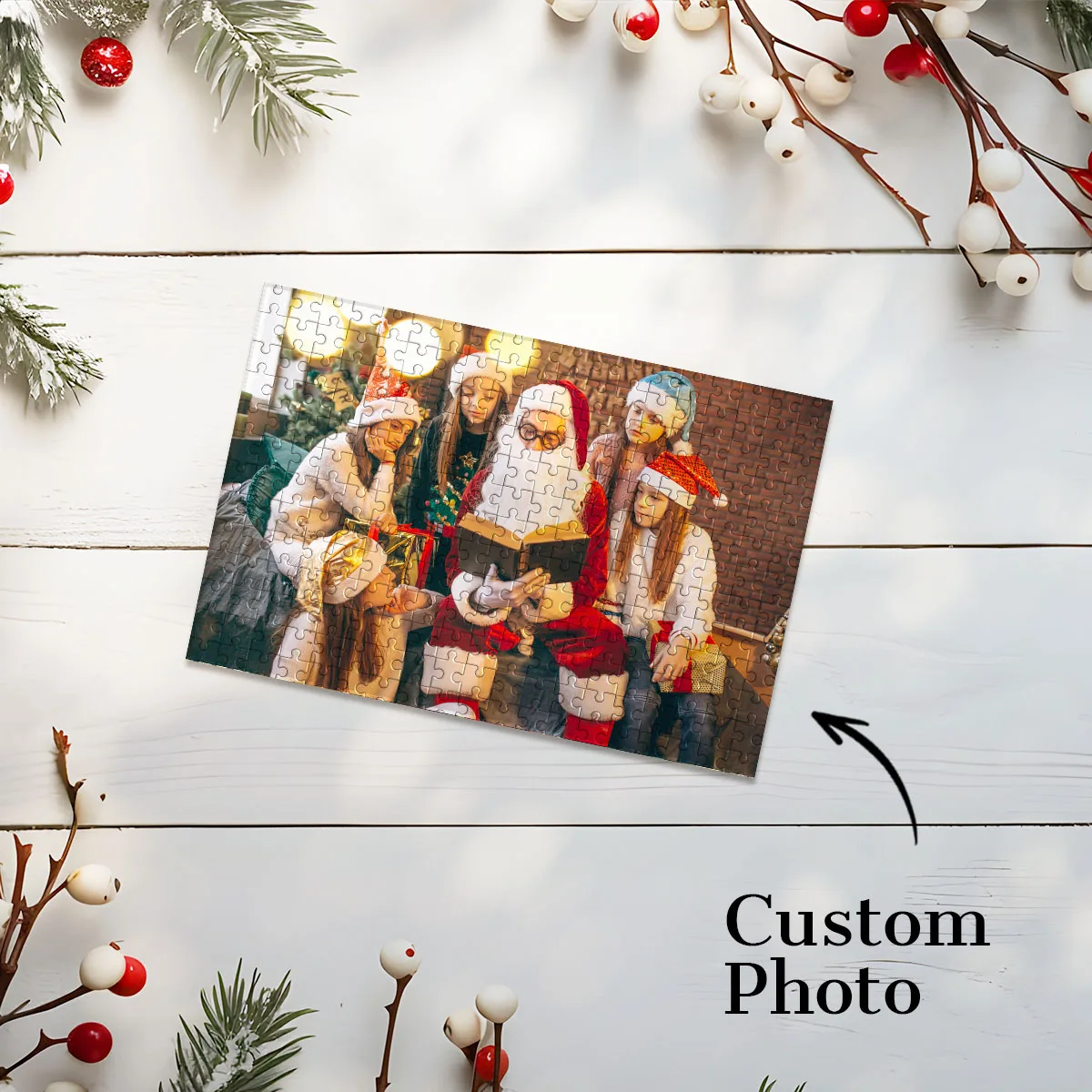 

Christmas little family Customized Poster Personalised Decompression Puzzles For Kids Toy Commemorative gifts
