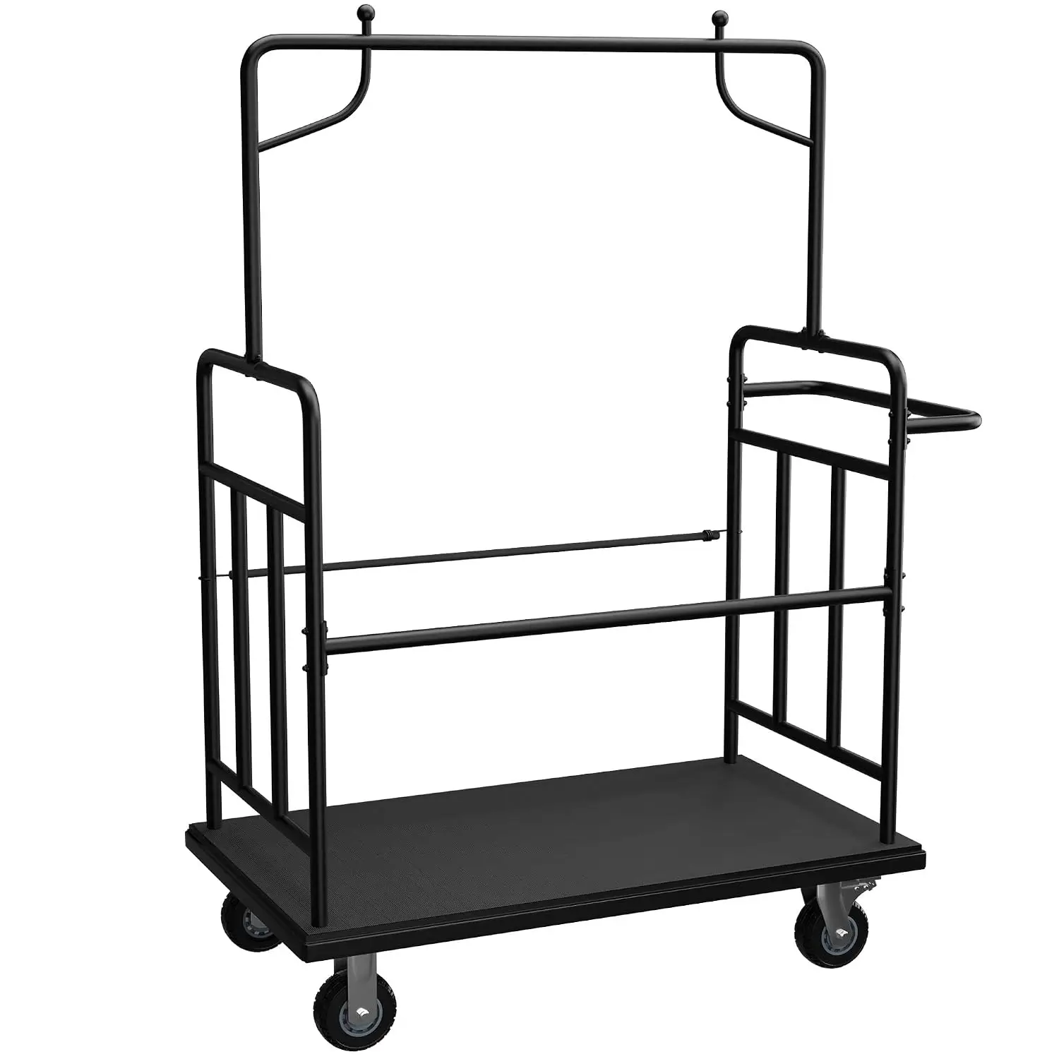 Luggage Cart with Wheels,1100LBS Heavy-Duty Luggage Trolley & Hand Truck,360° Silent Wheels with Anti-Collision Strip,Platform