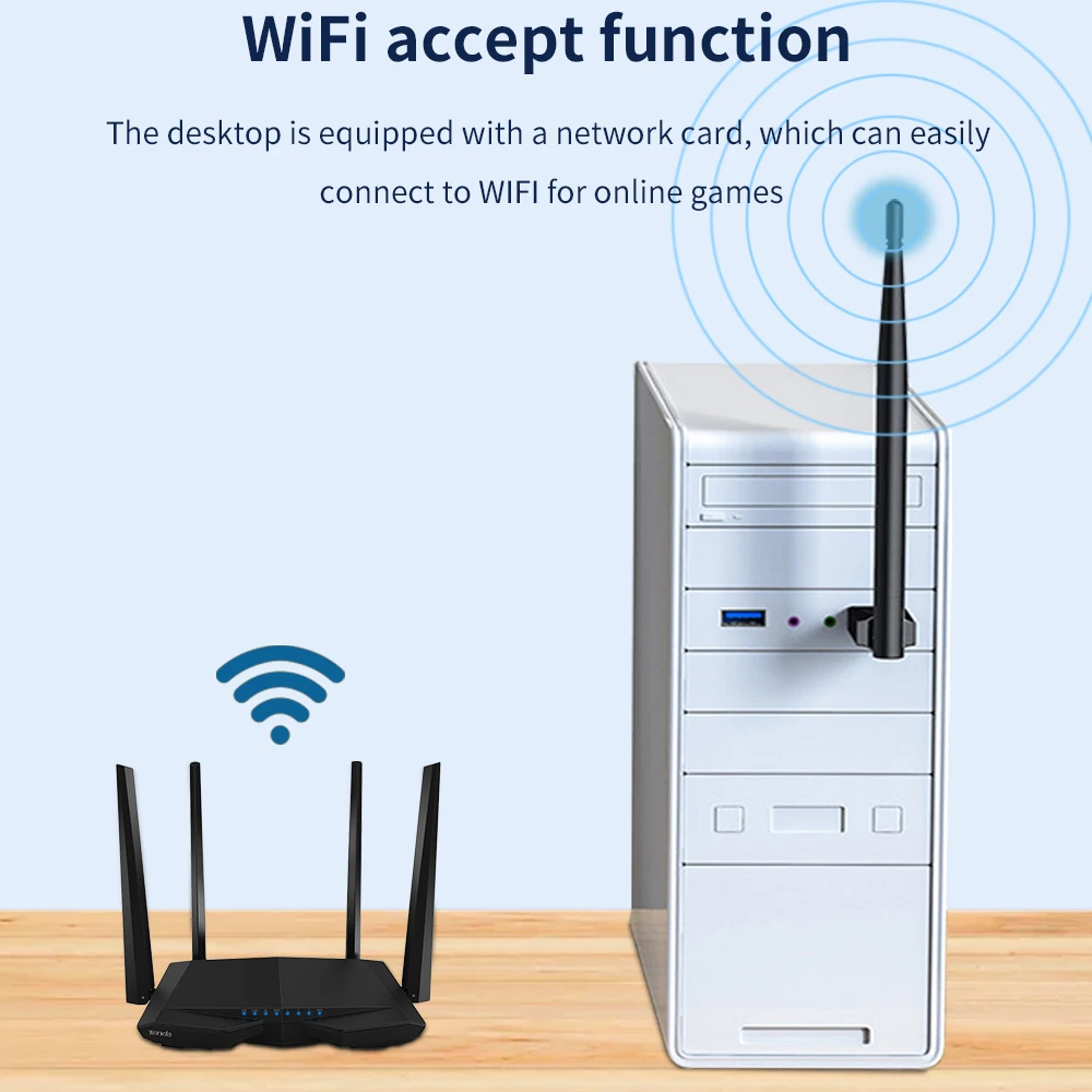 TISHRIC Wireless Mini USB Wifi Adapter Network Card 150Mbps 2.4GHz Wireless AC USB Adapter Ethernet Receiver For PC Laptop