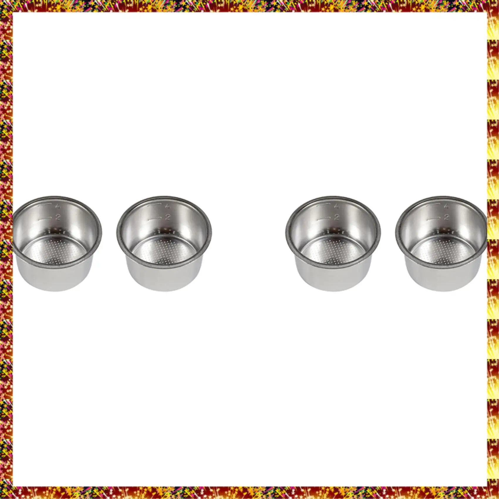 Agoup 4 pçs 51mm 4 copos filtro de substituição cesta para café bottomless portátil para delonghi ec680/ec685 espresso