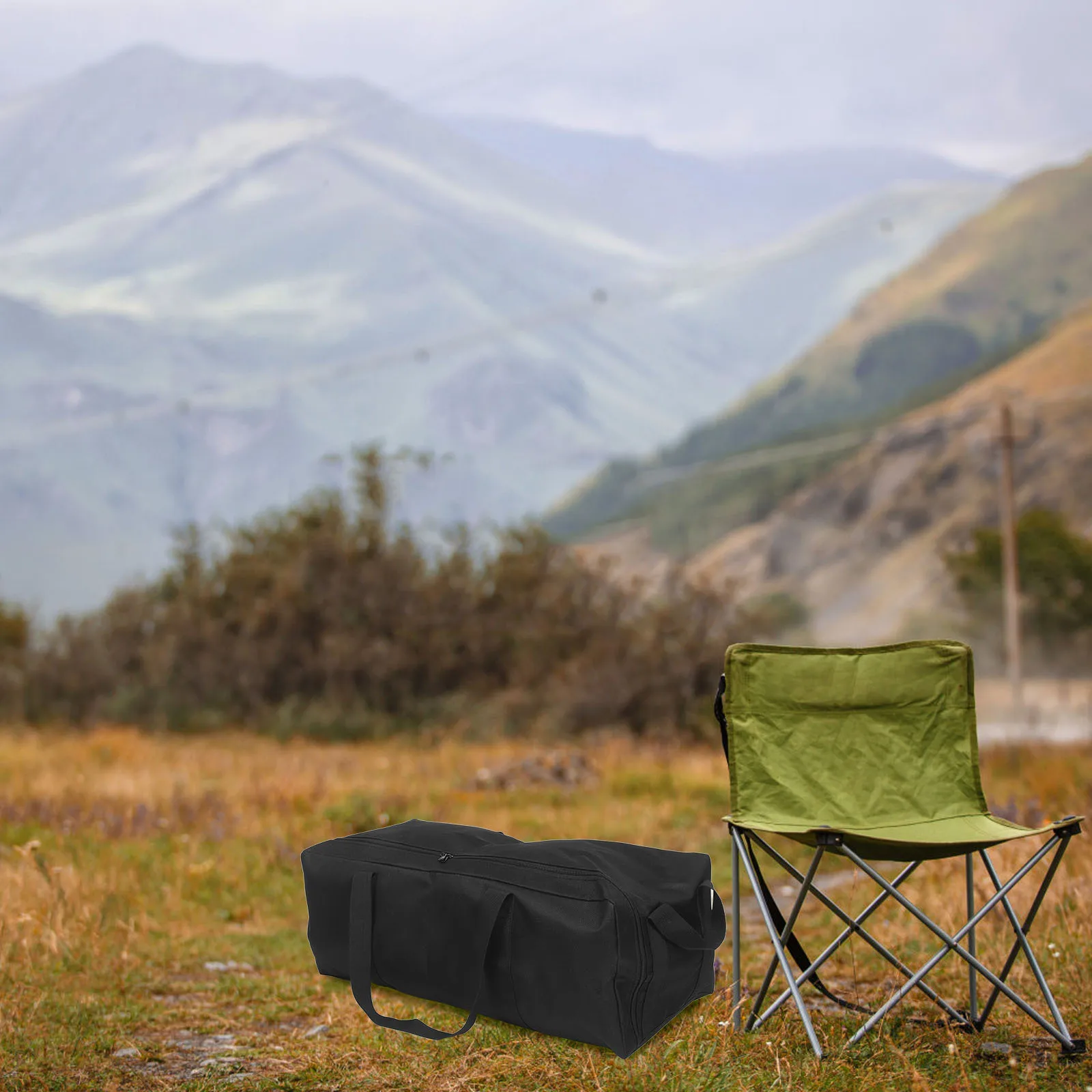 حقيبة تخزين خارجية سعة كبيرة مقاومة للماء وقابلة للطي للتخييم حقيبة واق من المطر لأدوات الشواية والعتاد الثقيل