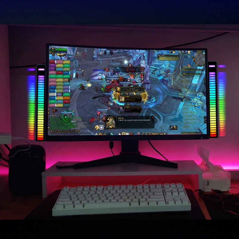 RGB Sound Control LED Light USB Charge Pickup voce Activated Rhythm Lights Color Ambient LED Light Bar of Music Ambient Light