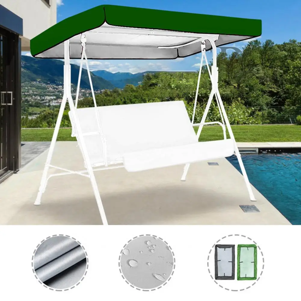 Garden Swing Canopy Top Cover Tarp Waterproof Sun Protection Outdoor Garden Swimming Pool Long Chair Rainshed UV Awning Sunshade