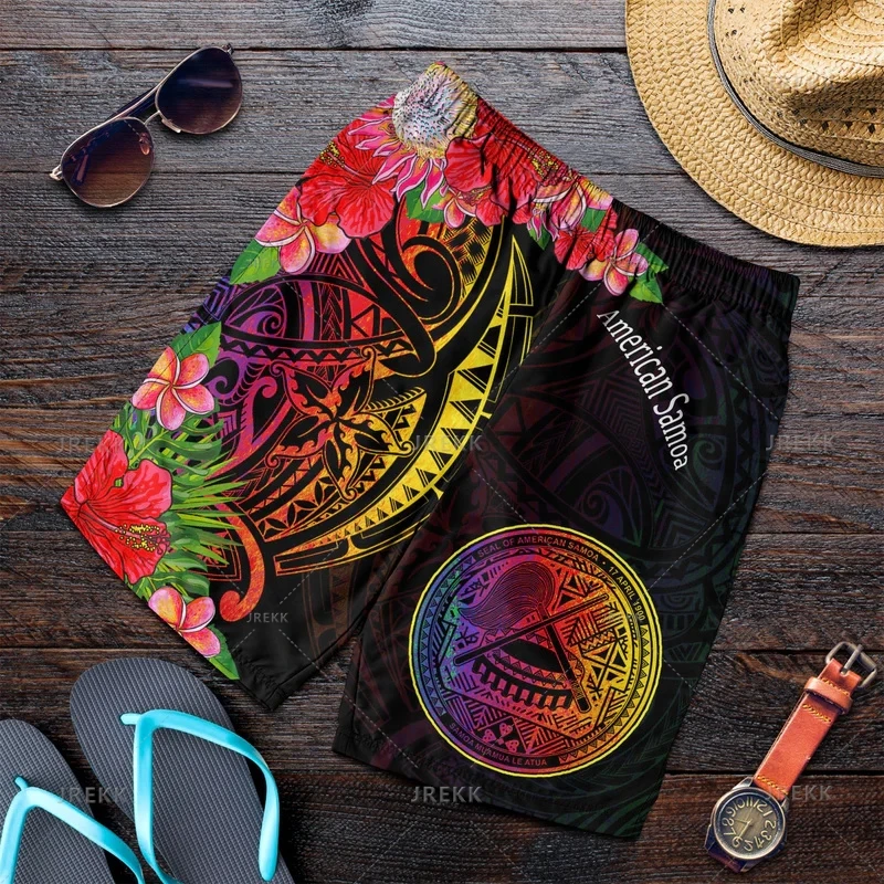 New Harajuku 3D Printed American Samoa Beach Shorts Fashion Streetwear Board Shorts Kid Cool Swimming Shorts Men Swimming Trunks