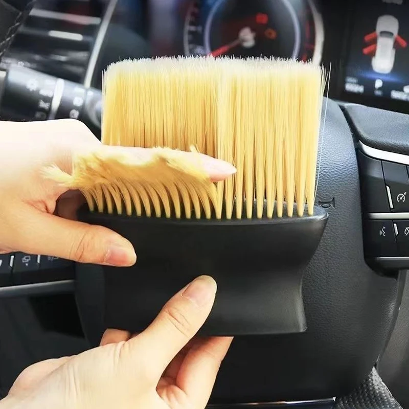 Cepillo de eliminación de polvo de piezas, salida de aire acondicionado, colector de polvo de lavado de coche, cepillo grande con buena elasticidad,