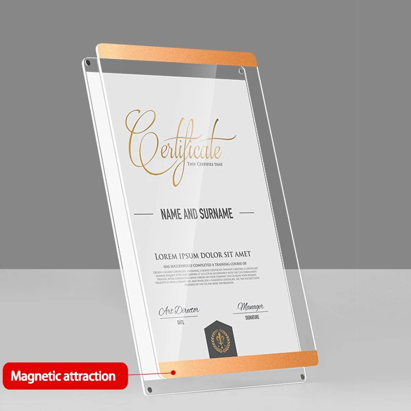 Imagem -04 - Acrylic Sign Holder With Magnet Display Papel de Menu Poster Moldura Decoração Menu Papel Publicidade Certificado Arquivo Suporte Lista de Preços a4