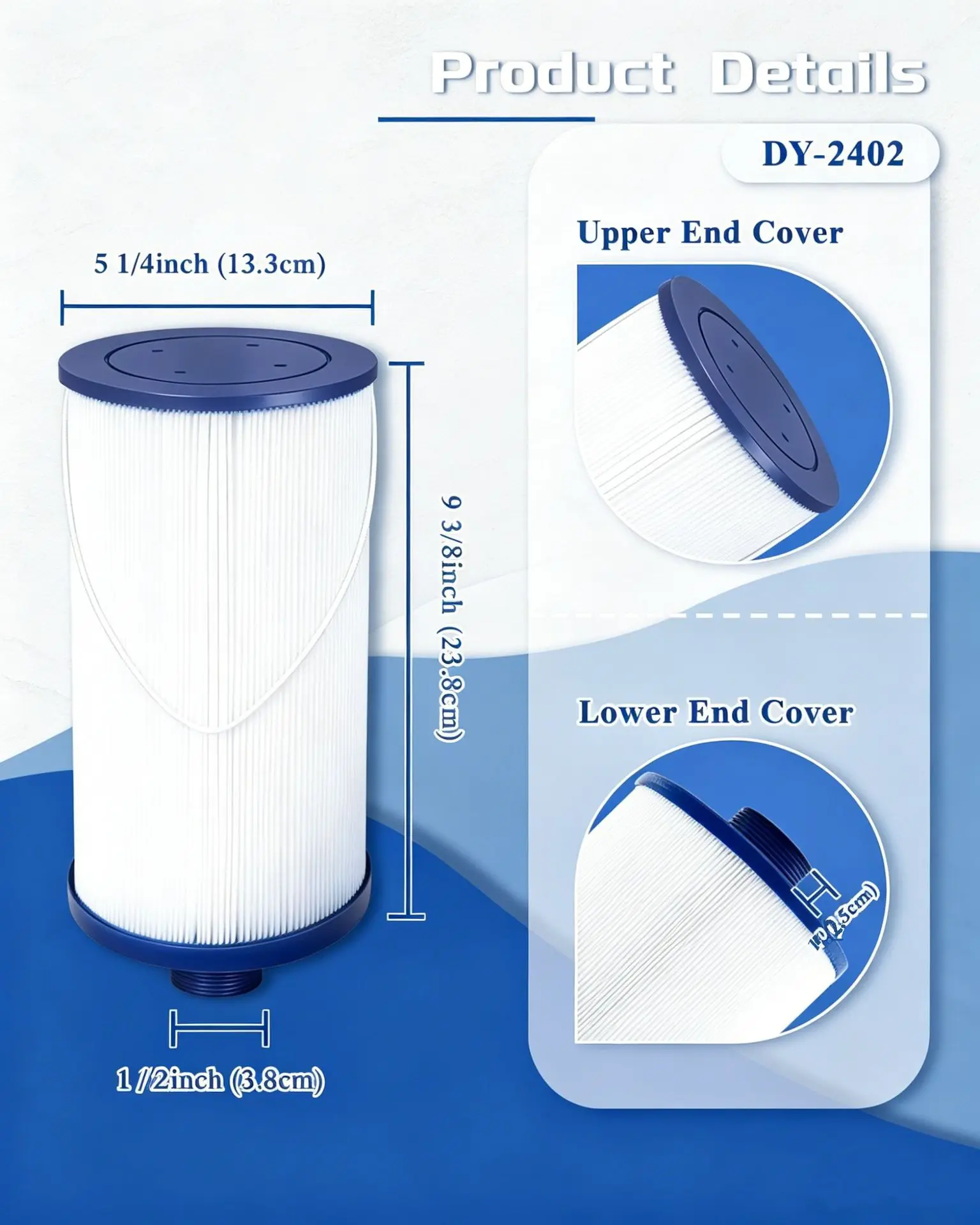 (1 Pack) 42 Sq.Ft Spa Hot Tub Filter Cartridge Compatible with 303279 FC-2402 PFF42TC-P4 78460 5CH-37 SD-01322